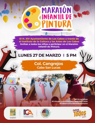 Instituto de la Cultura y las Artes de Los Cabos invita a niñas y niños al “Maratón de Pintura”