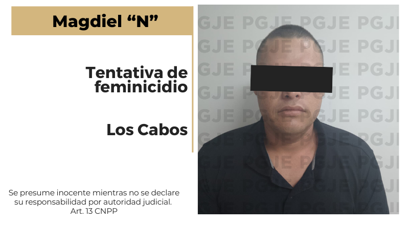 Vinculan Magdiel N por tentiva de feminicidio en Cabo San Lucas