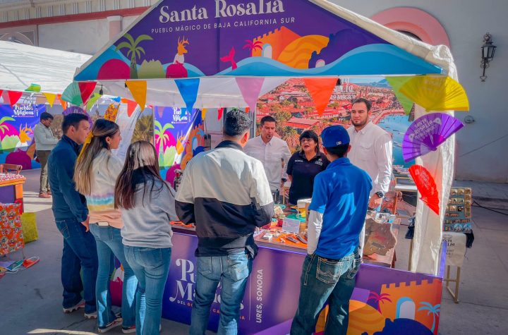 Andrés Barrera, titular de la Dirección de Turismo Municipal; Luis Donaldo Millán, de la Dirección de Planeación Turística en Mulegé y Alma Colorado, presidenta del comité de Pueblos Mágicos de Santa Rosalía.